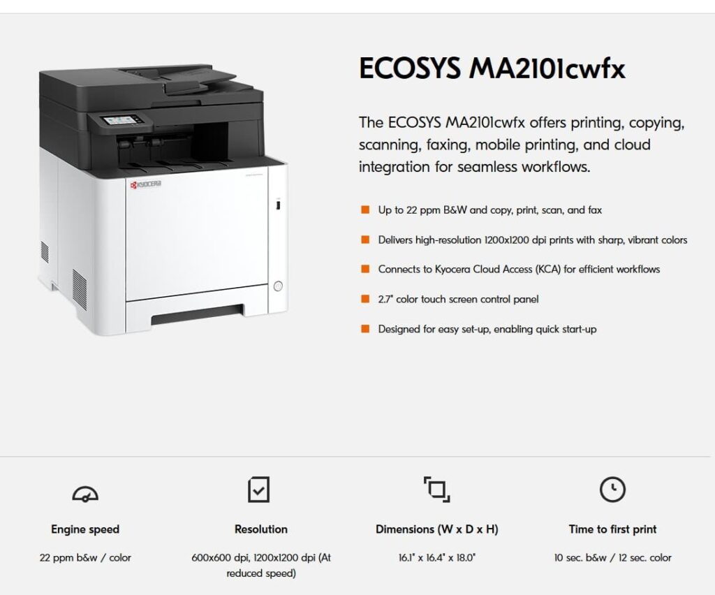 Kyocera ECOSYS MA2101cwfx (110C222US0)