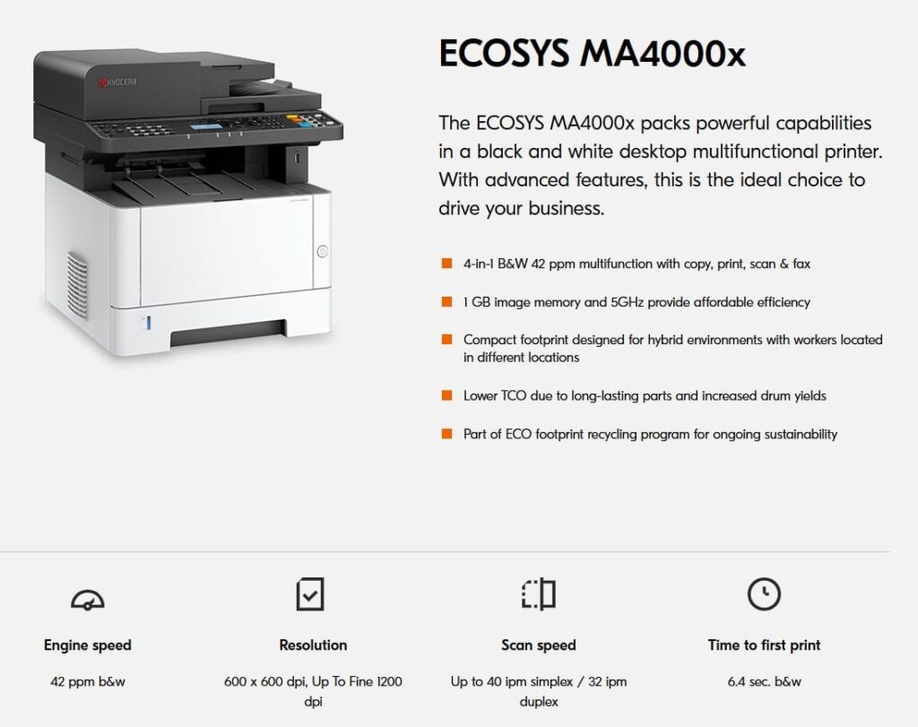 Kyocera ECOSYS MA4000x 110C142US0